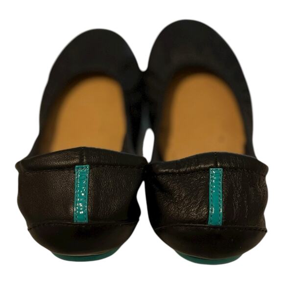 TIEKS by Gavrieli Black Leather Ballet Flats Sz. 6 Foldable Designer Shoes - Picture 1 of 8